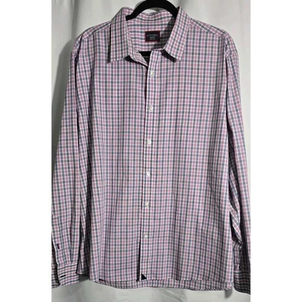 Untuckit‎ Shirt Mens XXL Plaid Wrinkle Free Long Sleeve